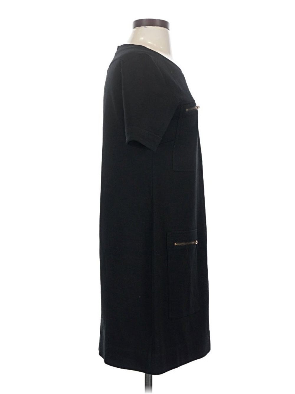 J Crew Black Zipper Ponte Mini Dress with Gold Zipper Hardware Dress Size 2 - Picture 7 of 11